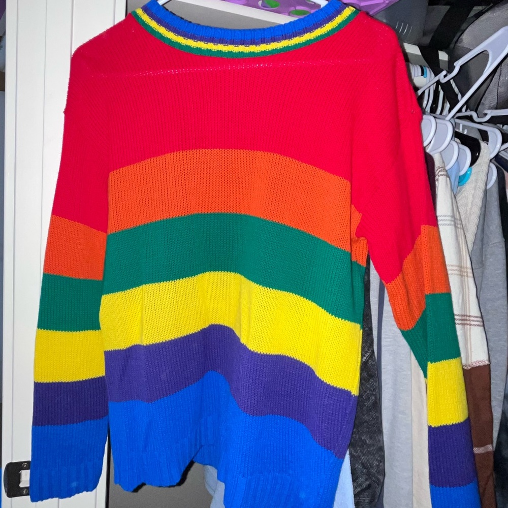 Boohoo Rainbow Knit Sweater